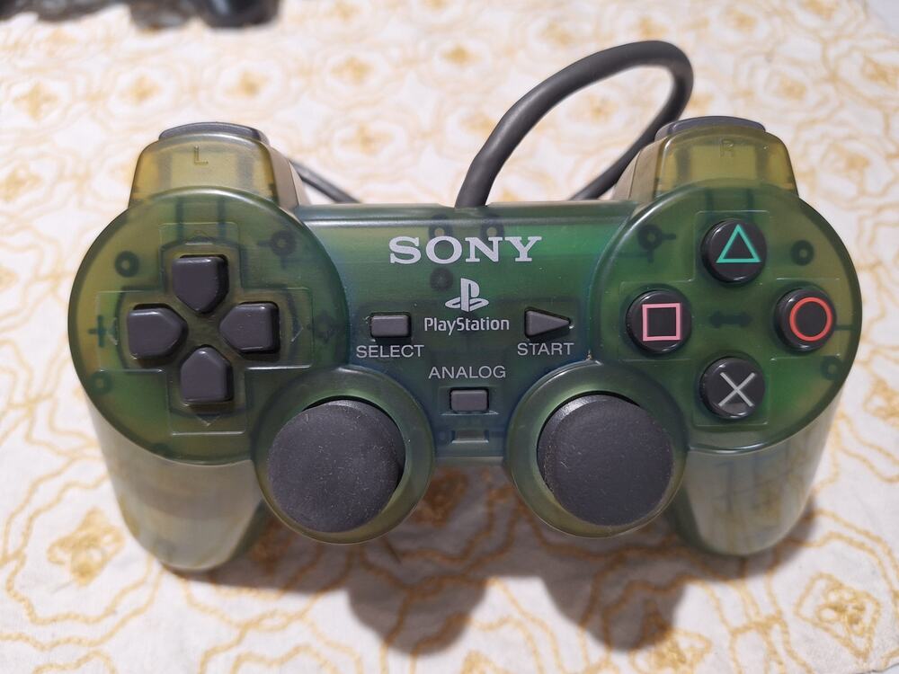 Sony PlayStation PS1 OEM DualShock Translucent Controller Tested Working
